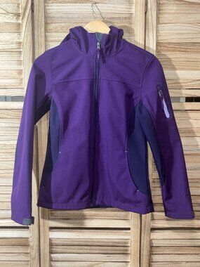 Free Tech Women’s Fitted Athletic Full Zip Jacket Purple Navy Size XS